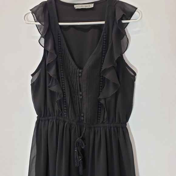 Abercrombie & Fitch Dress Ruffle Sleeves Size L - Picture 3 of 7